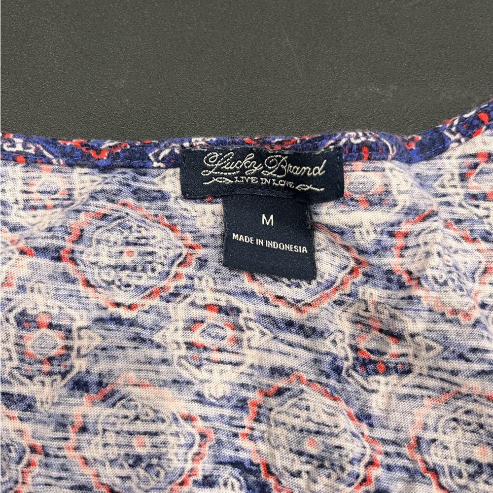 Lucky Brand Blue and Purple Blouse with Relaxed Fit (1-099) - Picture 9 of 9